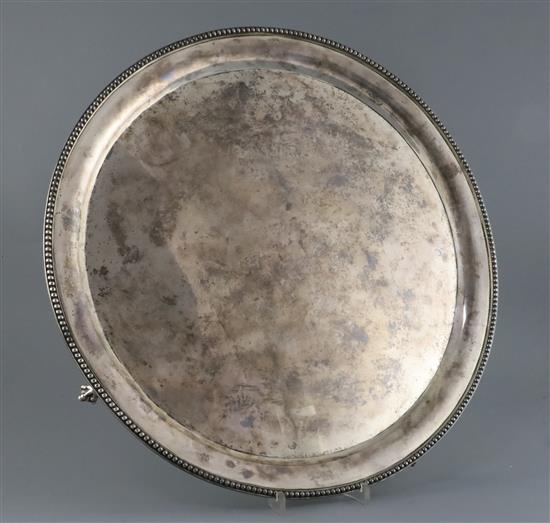 A late Victorian large silver circular salver by Walter & John Barnard, approx. 68 oz.